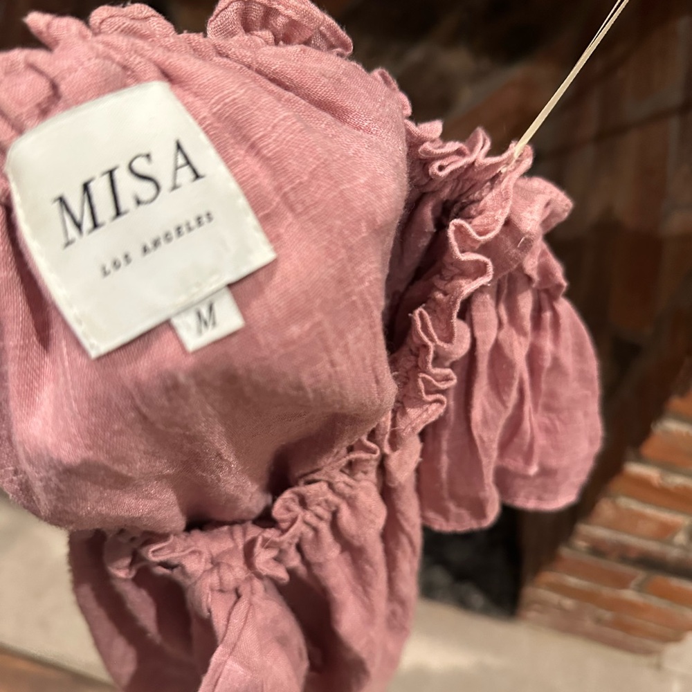 Misa Los Angeles Dusty Pink Ruffle Blouse